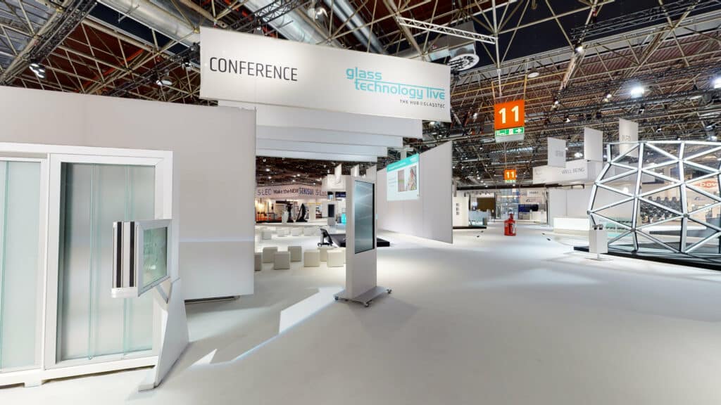 btl next | Glasstec | Kompetenz 360-Grad-Scan Messestand